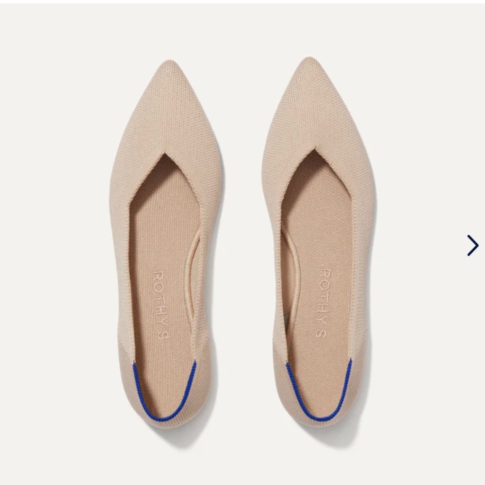 Used Rothy’s The Point flats in color Ecru